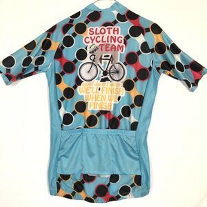 Bike Beer Sloth Cycling Team Jersey Size Small Zipper Front Three Rear Pockets